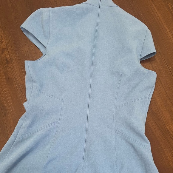 Vince Camuto Size 4 Women's Notch Collar Crepe A-Line Dress Blue - Picture 7 of 8